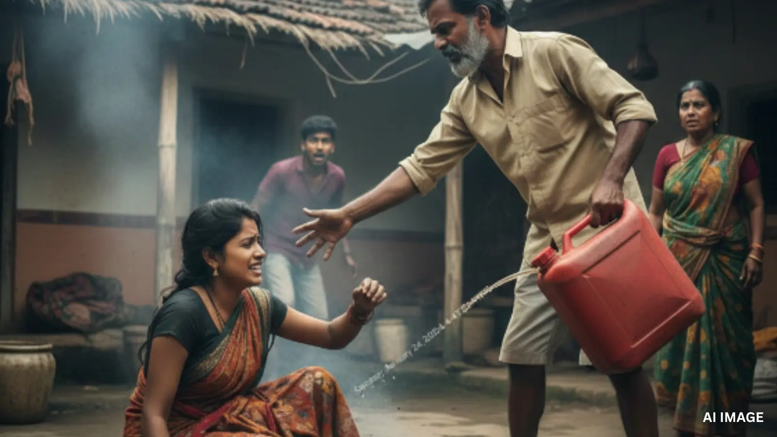 ఆడ పిల్లకు జన్మ.. కోడలి పైన పెట్రోల్ పోసిన మామ