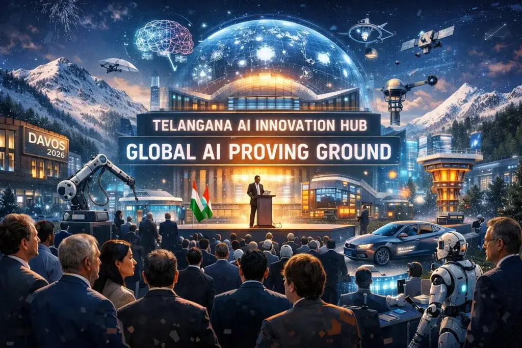 TG: దావోస్ లో తెలంగాణ ఎఐ ఇన్నోవేషన్ హబ్ ప్రారంభం