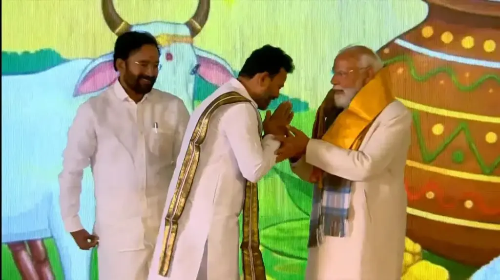 Pure Telugu attire... Rammohan's charm in Delhi...