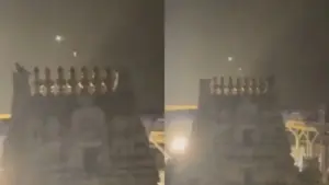 మద్యం మత్తులో వ్యక్తి గోపురంపై ఎక్కి హల్‌చల్