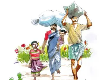 Adilabad: Huts set up by migrant workers