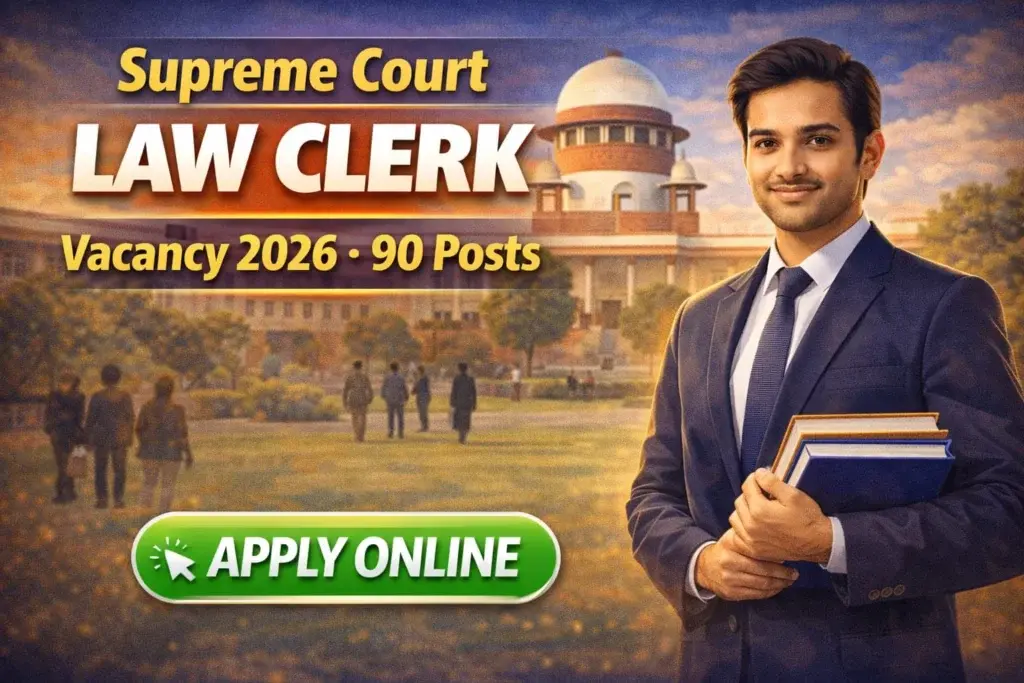 Supreme Court Law Clerk Recruitment 2026: Notification for filling 90 posts