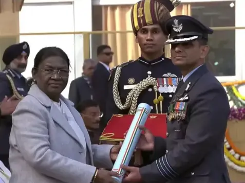 Delhi: President awards Ashoka Chakra to Subhanshu Shukla