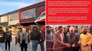 పాకిస్తాన్ రక్షణ మంత్రి ప్రారంభించిన పిజ్జా హట్ మాది కాదు