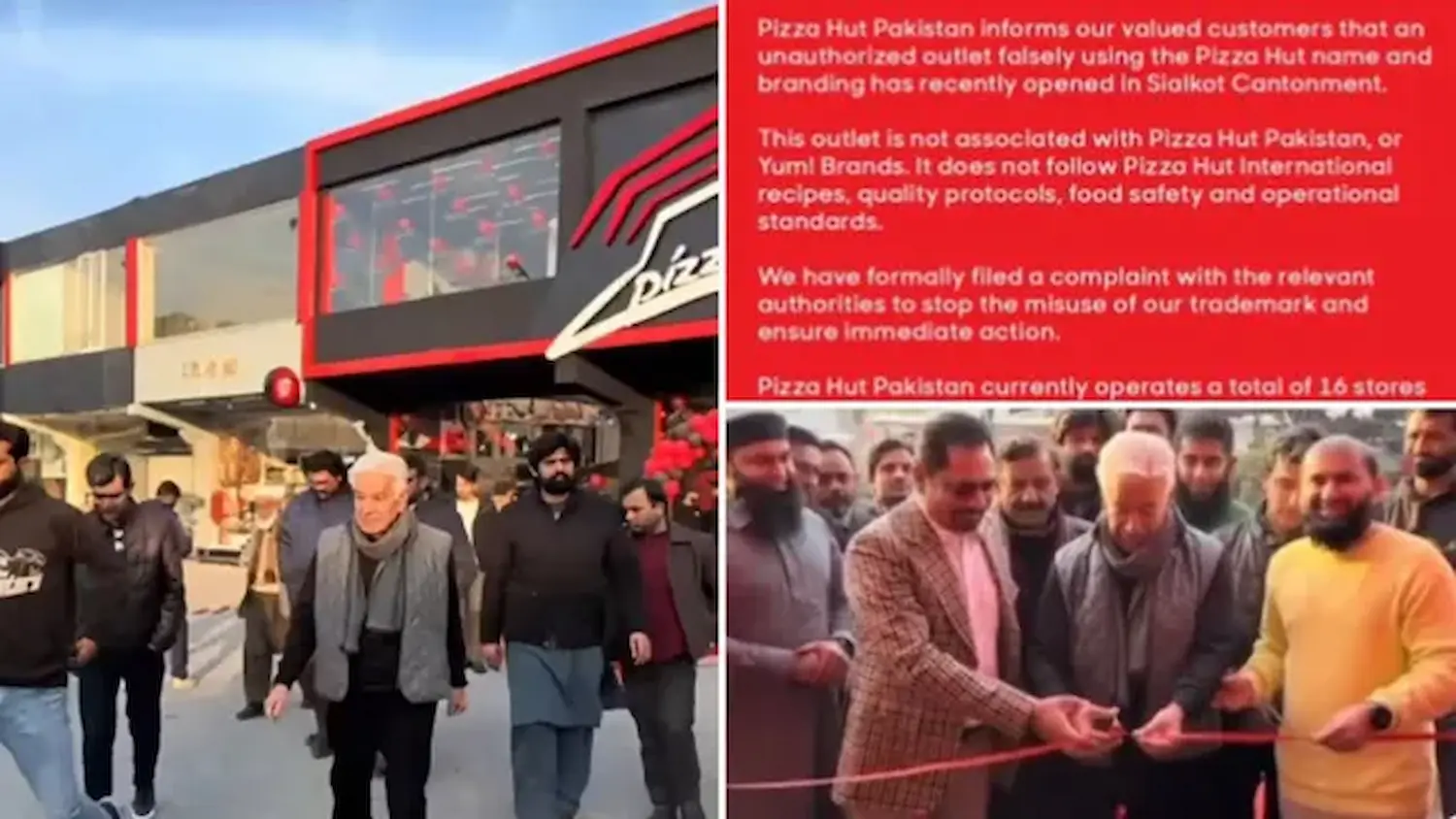 పాకిస్తాన్ రక్షణ మంత్రి ప్రారంభించిన పిజ్జా హట్ మాది కాదు