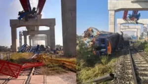 రైలుపై భారీ క్రేన్‌ పడి 22 మంది దుర్మరణం