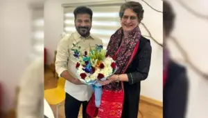 ప్రియాంక గాంధీతో రేవంత్ రెడ్డి భేటీ