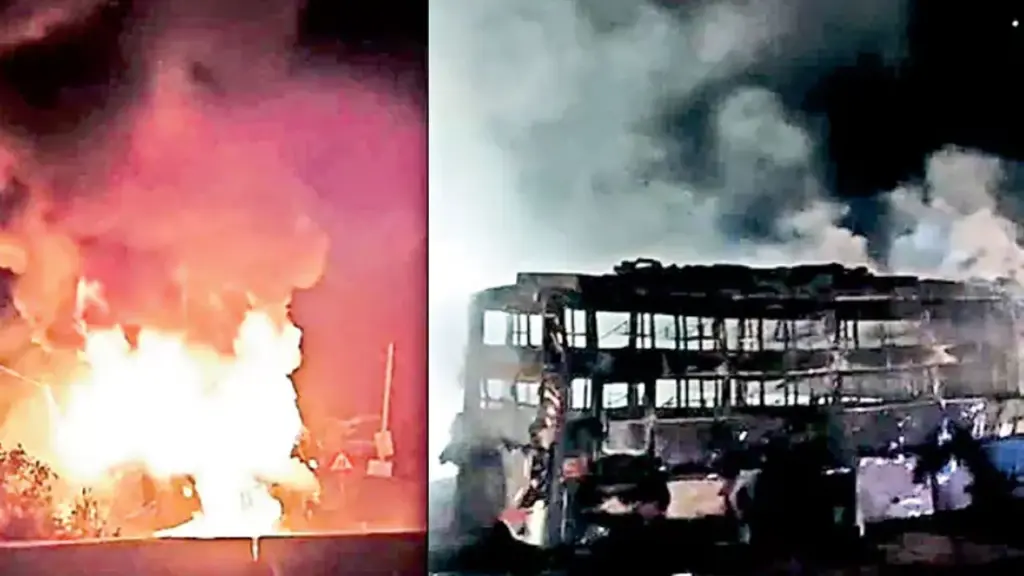 NTR District: ట్రావెల్స్ బస్సు దగ్ధం.. తప్పిన పెనుప్రమాదం