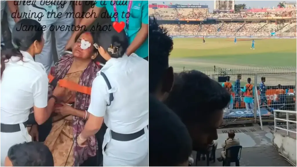 Woman fan injured at Eden Gardens: Female fan injured at Eden Gardens
