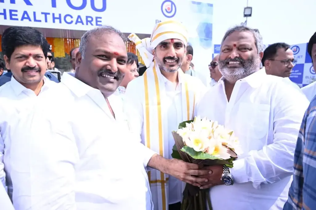 Anakapalli: Minister Lokesh lays foundation stone for Blue Jet Healthcare Unit