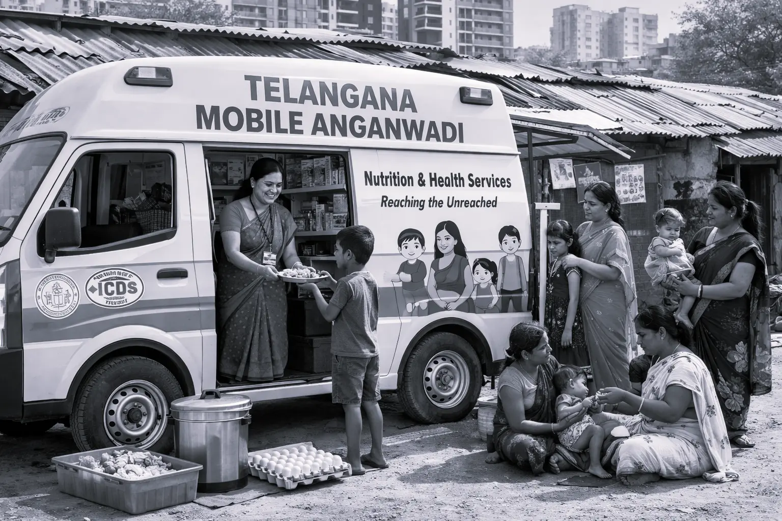 Telangana Mobile Anganwadi Services: స్లమ్ ఏరియాల్లో మొబైల్ అంగన్వాడీలు