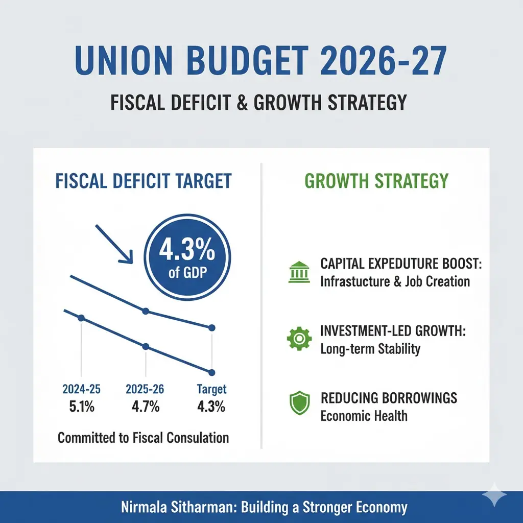 Budget 2026 Fiscal Deficit: జీడీపీలో 4.3 శాతానికి ఆర్థిక లోటు పరిమితం