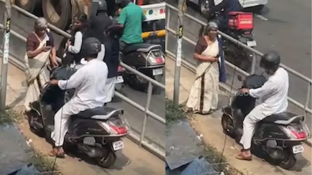 Kerala: ఫుట్‌పాత్ మీదకు బండేసుకొచ్చిన వ్యక్తికి బామ్మ గుణపాఠం