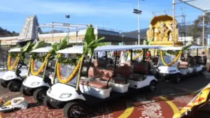 స్వామి వారికీ బ్యాటరీ వాహనాలు ఇచ్చి తన ఉదారతను చాటుకున్న భక్తుడు