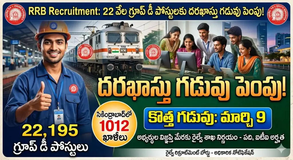 RRB Recruitment: 22 వేల గ్రూప్ డీ పోస్టులకు దరఖాస్తు గడువు పెంపు!