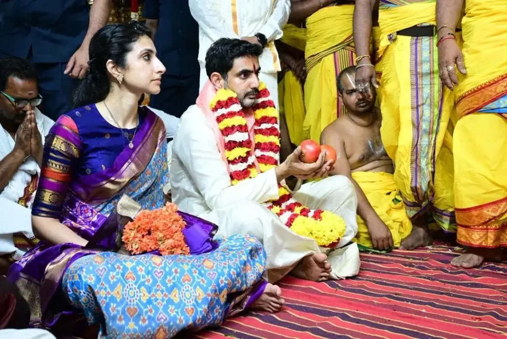 Nara Lokesh: మంగళగిరి శ్రీవారి కల్యాణంలో పాల్గొన్న మంత్రి నారా లోకేశ్‌ దంపతులు