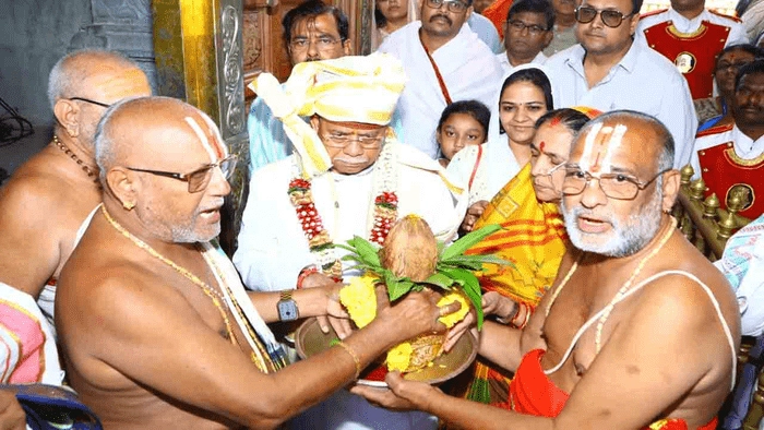 Governor Shiva Pratap Shukla: The Governor and His Wife at Yadadri