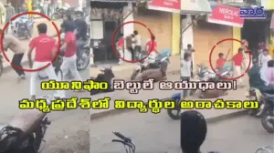 విద్యార్థుల అరాచకం: యూనిఫాం బెల్టులతో వీధి రౌడీల్లా దాడులు!