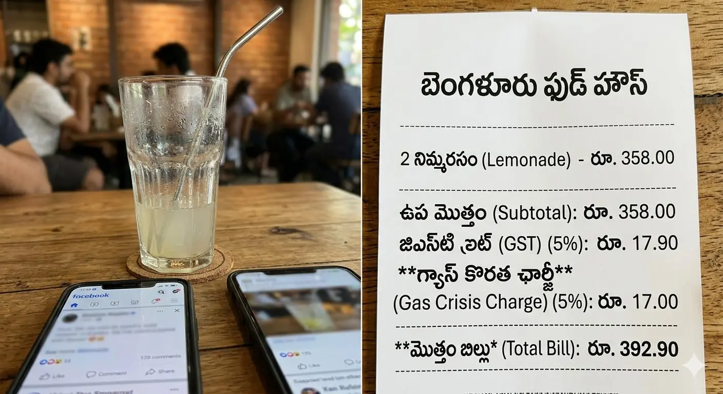 Bengaluru cafe incident: యుద్ధం ఎఫెక్ట్.. నిమ్మరసానికి గ్యాస్ బిల్ ఏంట్రా బాబూ?