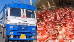 గ్యాస్ సిలిండర్ల తరలింపు వాహనాలకు పోలీసు బందోబస్తు